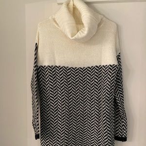 White and black sweater
